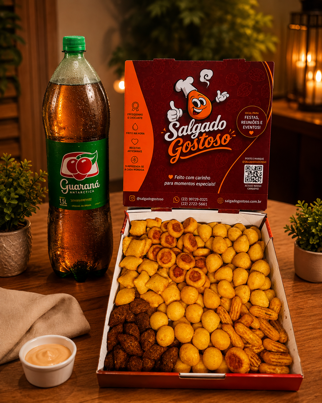 Combo Família - 100 Salgados + 1 Guarana 1,5L