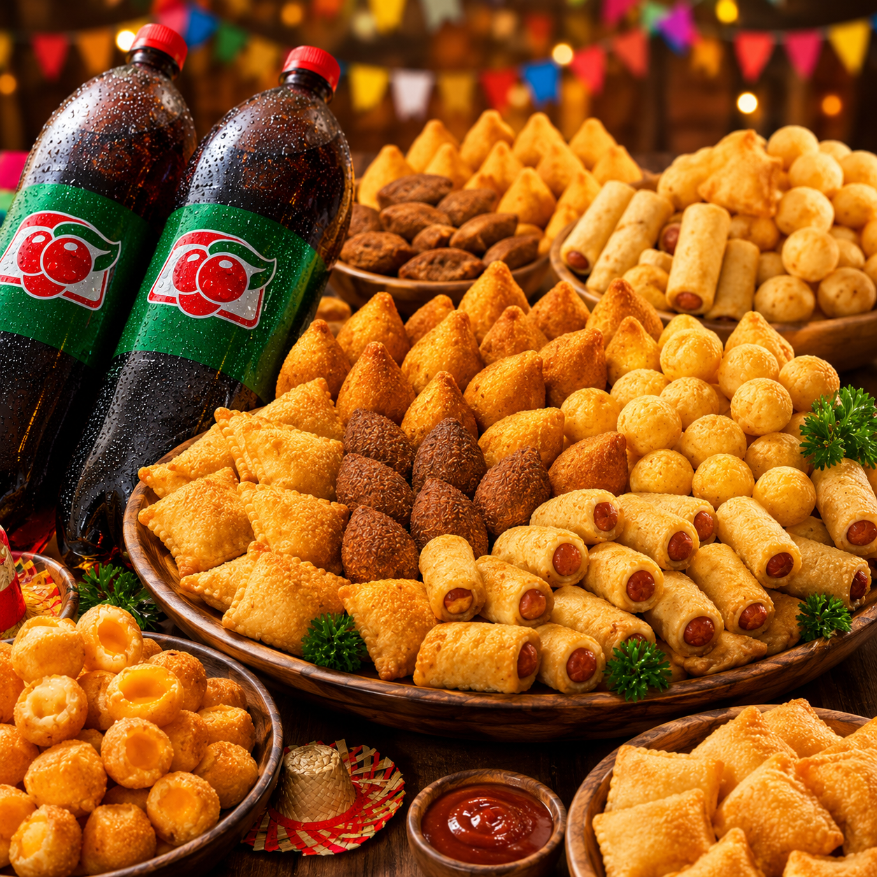 Combo Mega Evento - 300 Salgados Sortidos + 2 Guaraná 1,5l
