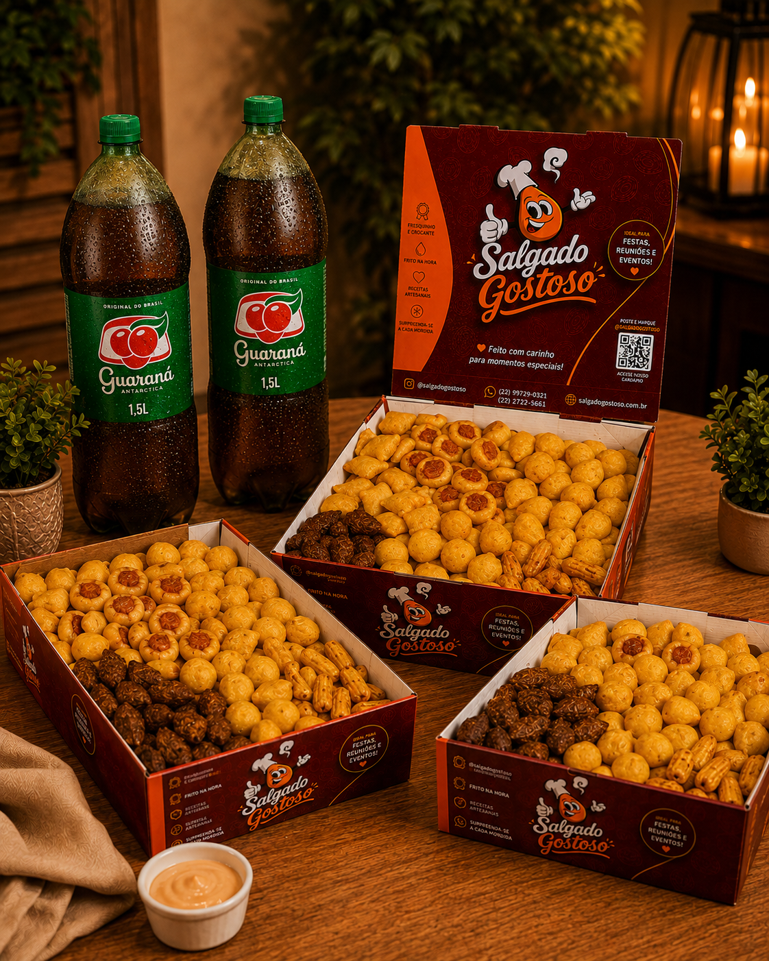 Combo Mega Evento - 300 Salgados Sortidos + 2 Guaraná 1,5l