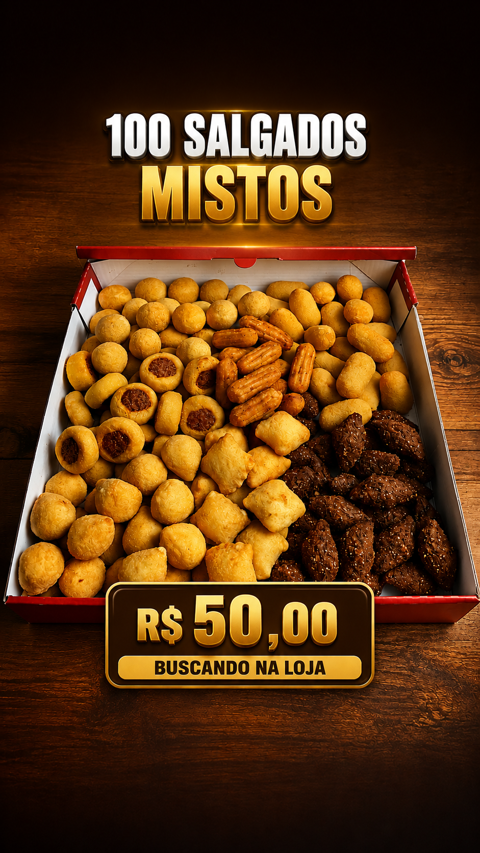 100 Salgados mistos