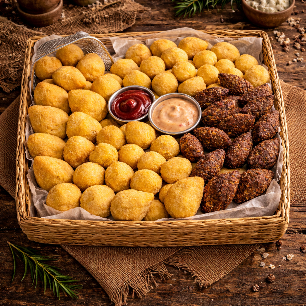 300 Salgados Fritos — prontos pra comer